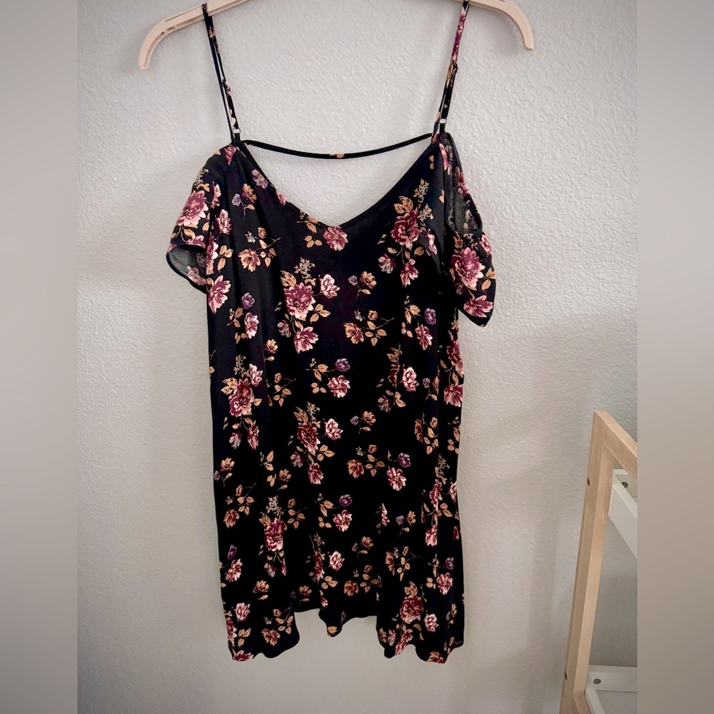 Floral open shoulder dress
